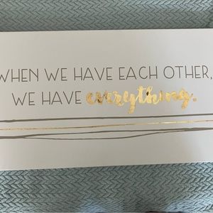 Home Decor sign.White w/silver and gold